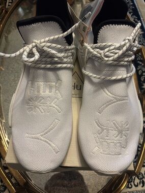 Adidas X Pharrell Williams Human RaceTriple White Casual Slip-In Sneakers